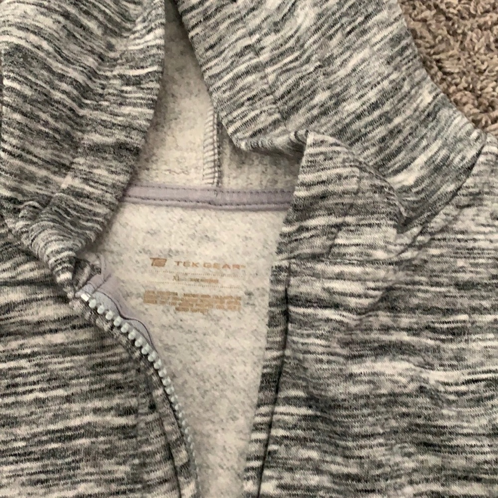 black gray and white jacket
